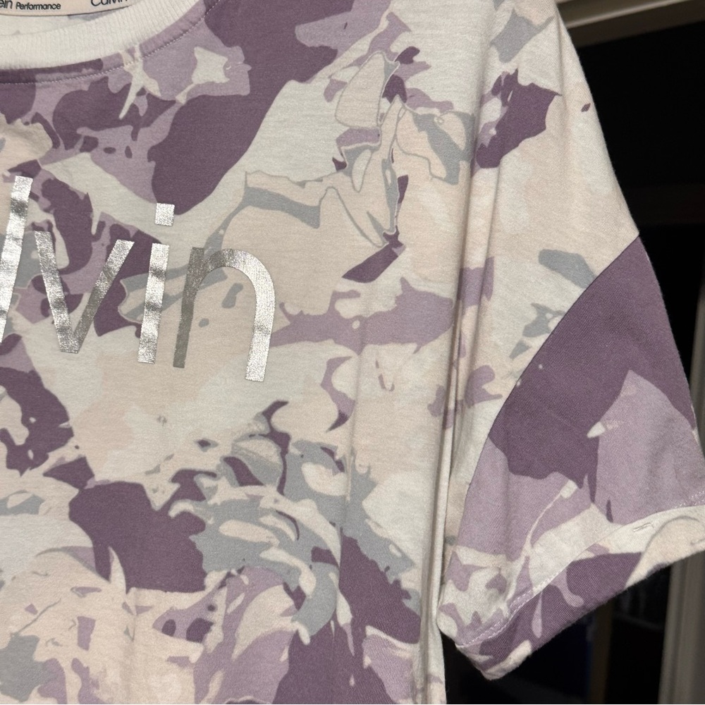 Calvin Klein Performance Lavender Camo Women's Tee - Picture 4 of 5